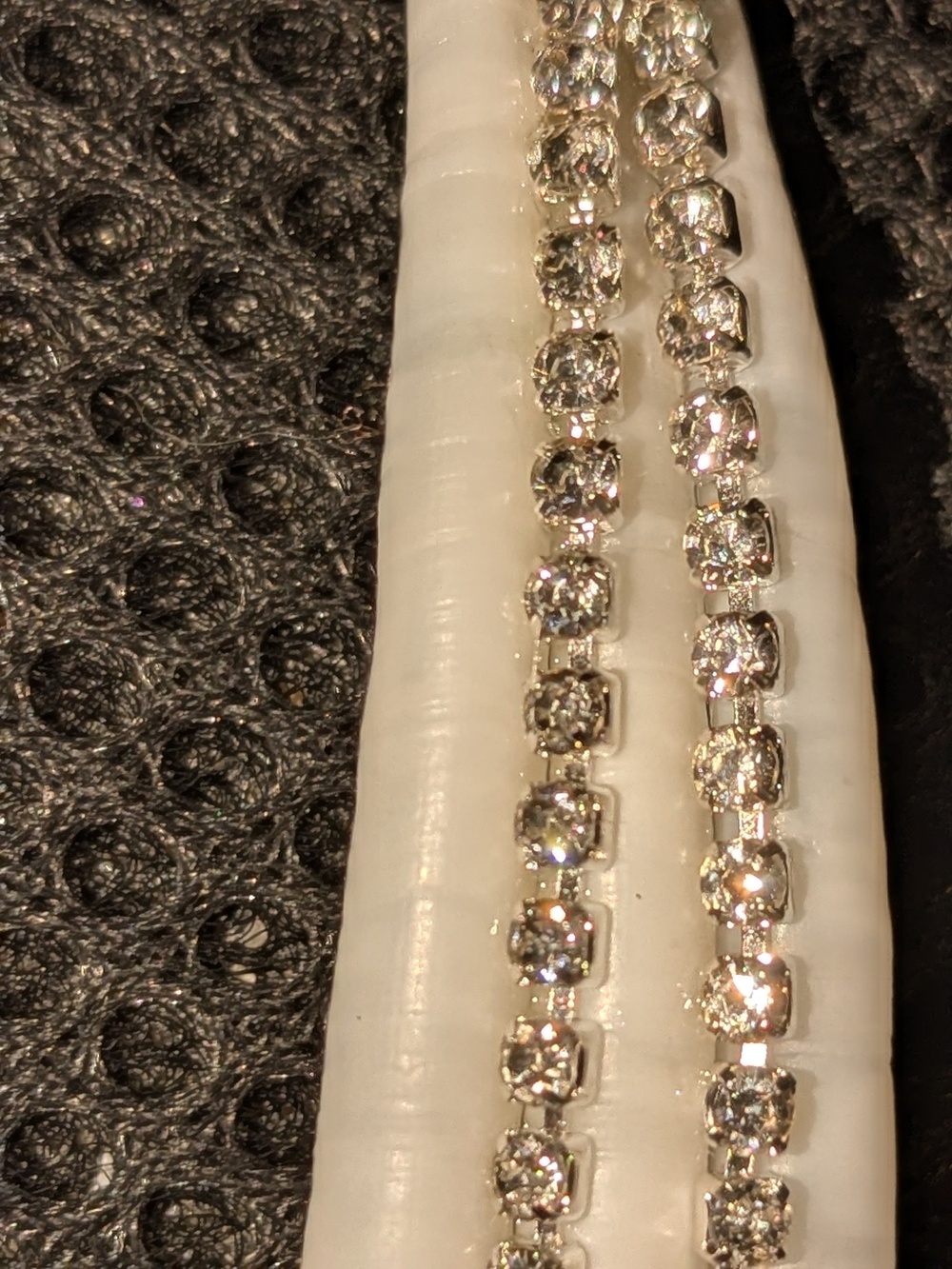Elegant Formal White Shell Rhinestone and Crystal Drop Earrings - Picture 5 of 9